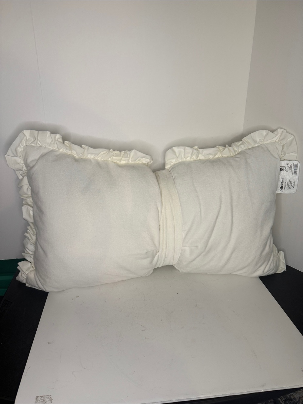 Pillowfort Cream Ruffled Bow Accent Pillow